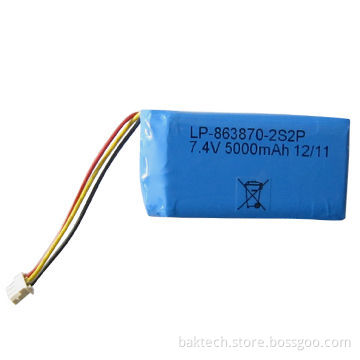 Li-polymer Rechargeable Battery, 7.4V, 5,000 to 5,200mAh
